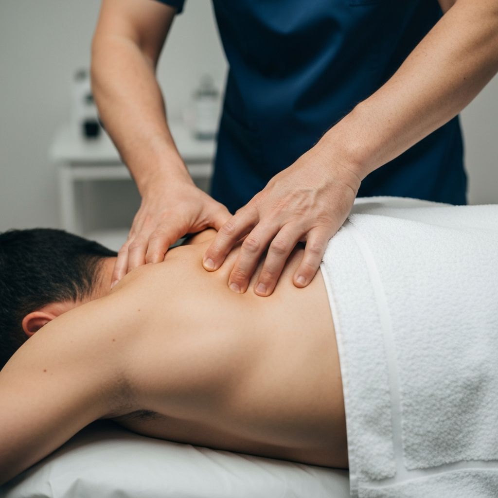 Professional massage therapy closeup